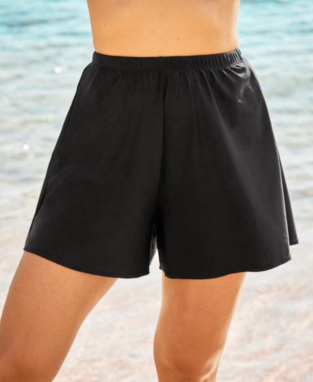 Swimsuits for all Women 18 Black Relaxed Fit Tummy Control Loose Swim Short NEW!